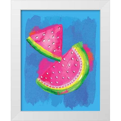 Watermelon White Modern Wood Framed Art Print by Berrenson, Sara