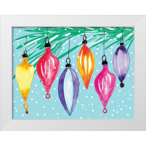 Retro Ornaments White Modern Wood Framed Art Print by Berrenson, Sara