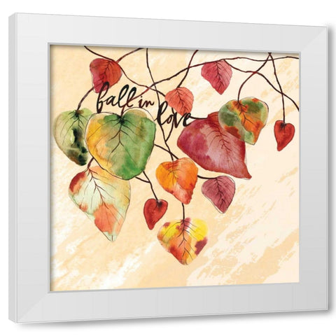 Fall in Love White Modern Wood Framed Art Print by Berrenson, Sara