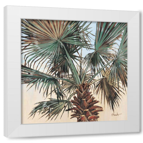 Solitary Palm White Modern Wood Framed Art Print by Brent, Paul