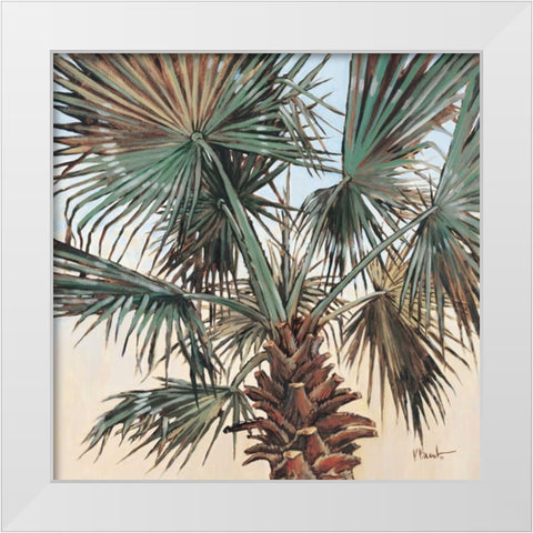 Solitary Palm White Modern Wood Framed Art Print by Brent, Paul