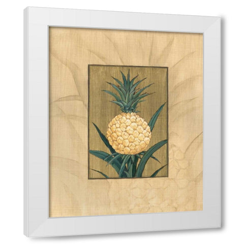 Sugar Loaf Pineapple White Modern Wood Framed Art Print by Brent, Paul
