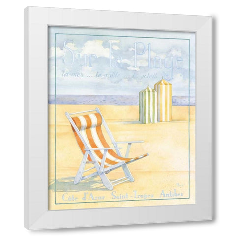 Sur la Plage White Modern Wood Framed Art Print by Brent, Paul