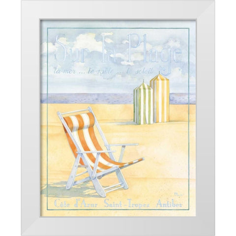 Sur la Plage White Modern Wood Framed Art Print by Brent, Paul