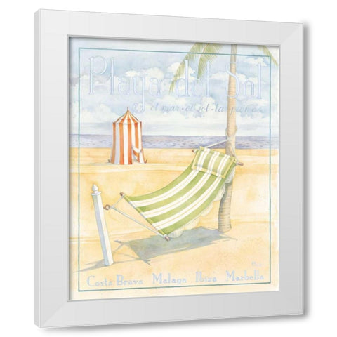 Playa Del Sol White Modern Wood Framed Art Print by Brent, Paul