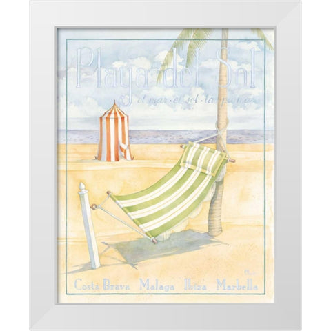 Playa Del Sol White Modern Wood Framed Art Print by Brent, Paul