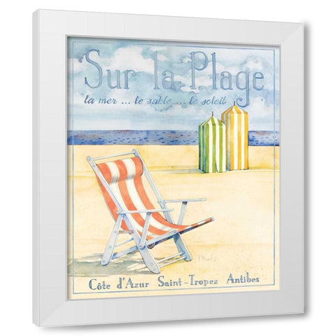 Sur la Plage White Modern Wood Framed Art Print by Brent, Paul