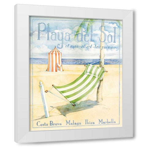 Playa del Sol White Modern Wood Framed Art Print by Brent, Paul