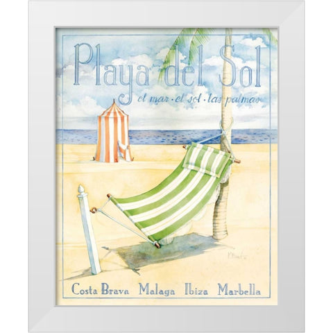 Playa del Sol White Modern Wood Framed Art Print by Brent, Paul