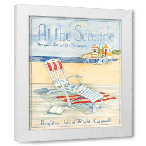 At the Seaside White Modern Wood Framed Art Print by Brent, Paul