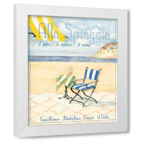 Alla Spiaggia White Modern Wood Framed Art Print by Brent, Paul