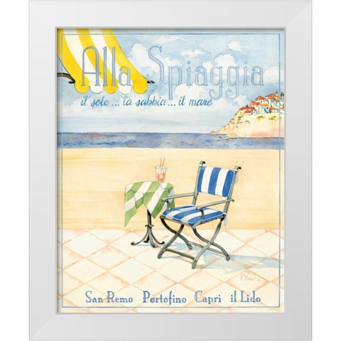 Alla Spiaggia White Modern Wood Framed Art Print by Brent, Paul
