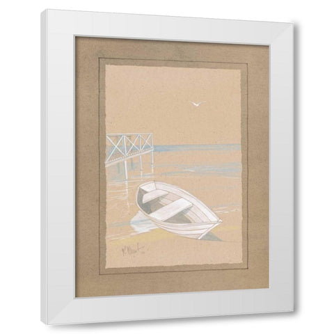 White Dinghy White Modern Wood Framed Art Print by Brent, Paul