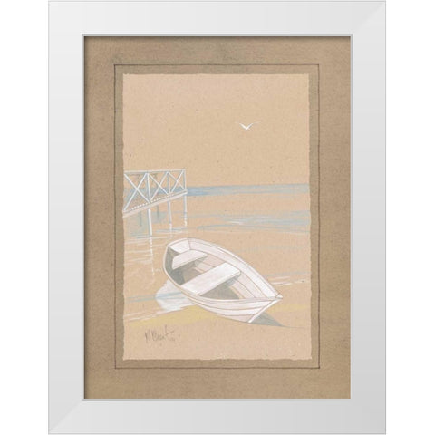 White Dinghy White Modern Wood Framed Art Print by Brent, Paul
