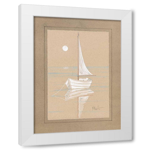 White Sailboat White Modern Wood Framed Art Print by Brent, Paul