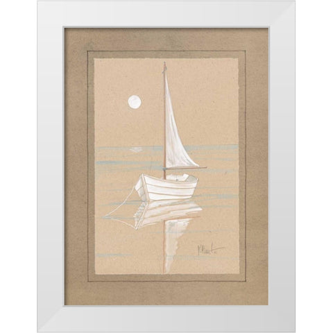 White Sailboat White Modern Wood Framed Art Print by Brent, Paul