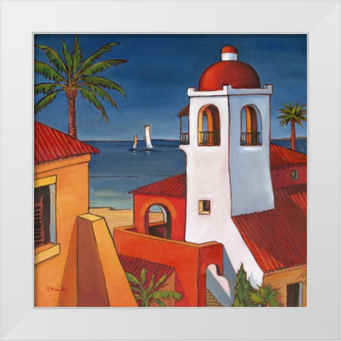 Antigua I White Modern Wood Framed Art Print by Brent, Paul