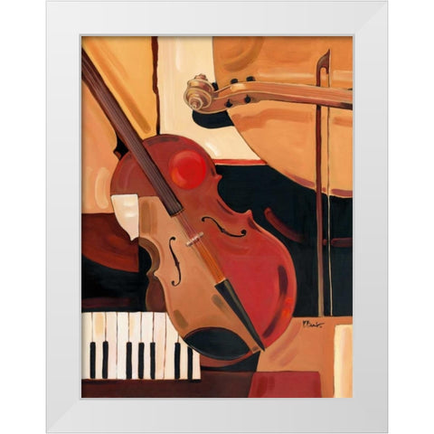 Abstract Violin White Modern Wood Framed Art Print by Brent, Paul