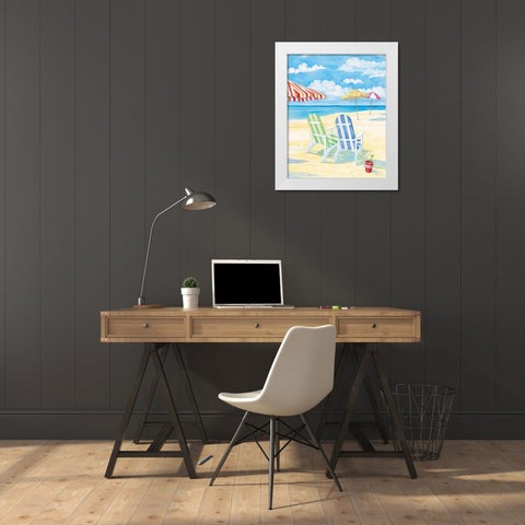 Oceanside I White Modern Wood Framed Art Print by Brent, Paul