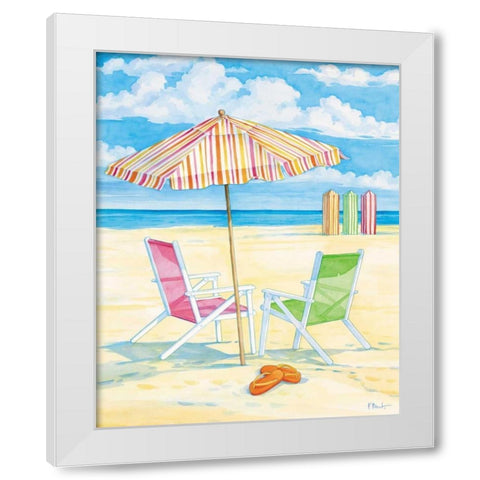 Oceanside III White Modern Wood Framed Art Print by Brent, Paul