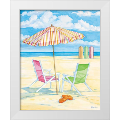 Oceanside III White Modern Wood Framed Art Print by Brent, Paul