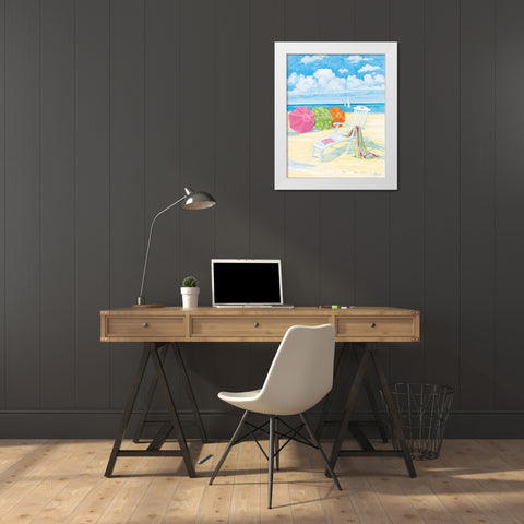 Oceanside IV White Modern Wood Framed Art Print by Brent, Paul