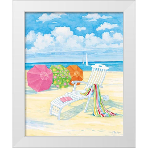 Oceanside IV White Modern Wood Framed Art Print by Brent, Paul