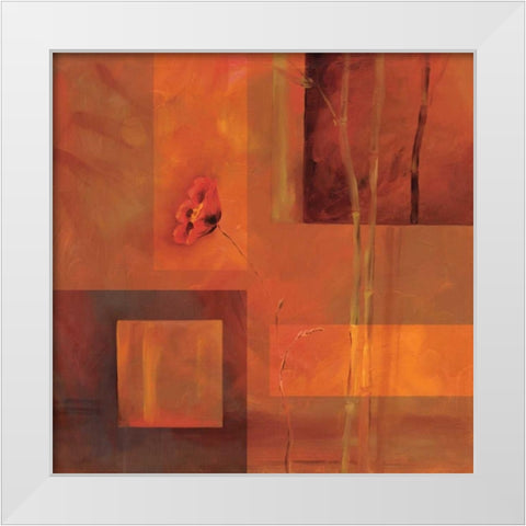 Goa Poppy I White Modern Wood Framed Art Print by Brent, Paul