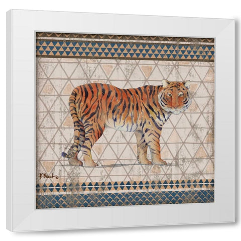 Tribal Trek Neutral III White Modern Wood Framed Art Print by Brent, Paul
