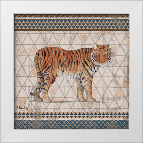 Tribal Trek Neutral III White Modern Wood Framed Art Print by Brent, Paul