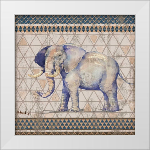 Tribal Trek Neutral IV White Modern Wood Framed Art Print by Brent, Paul