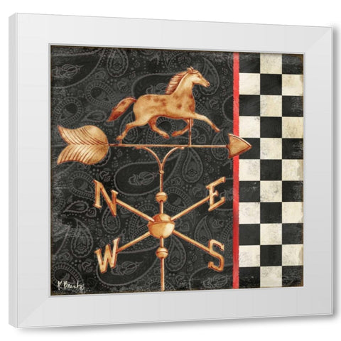 Paisley Weathervanes I White Modern Wood Framed Art Print by Brent, Paul