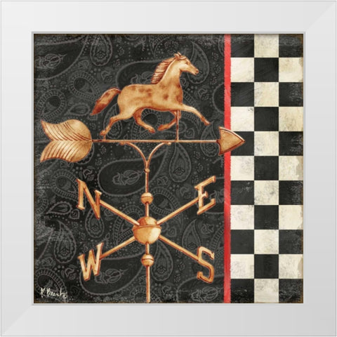 Paisley Weathervanes I White Modern Wood Framed Art Print by Brent, Paul