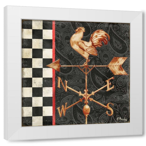 Paisley Weathervanes II White Modern Wood Framed Art Print by Brent, Paul