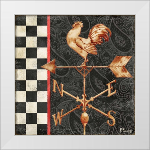 Paisley Weathervanes II White Modern Wood Framed Art Print by Brent, Paul
