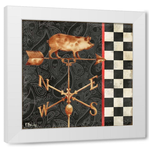 Paisley Weathervanes III White Modern Wood Framed Art Print by Brent, Paul