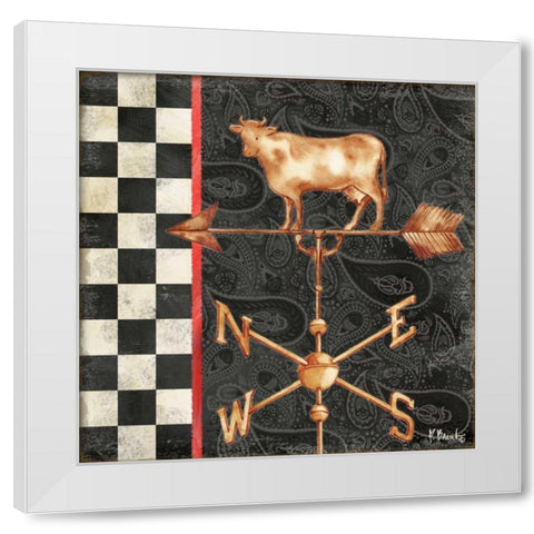 Paisley Weathervanes IV White Modern Wood Framed Art Print by Brent, Paul