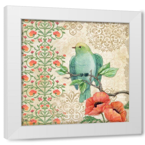 Blossoming Birds Sq II White Modern Wood Framed Art Print by Brent, Paul