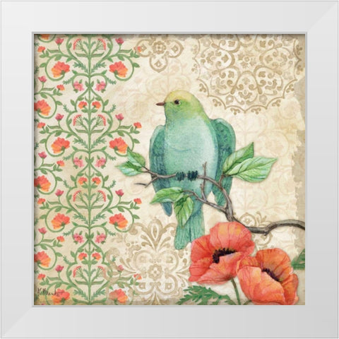 Blossoming Birds Sq II White Modern Wood Framed Art Print by Brent, Paul