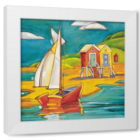 Cabanas White Modern Wood Framed Art Print by Brent, Paul