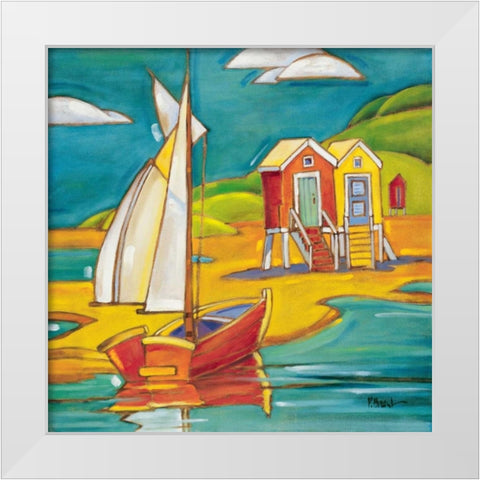 Cabanas White Modern Wood Framed Art Print by Brent, Paul