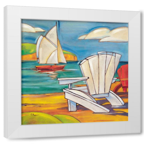 Adirondack Chair White Modern Wood Framed Art Print by Brent, Paul