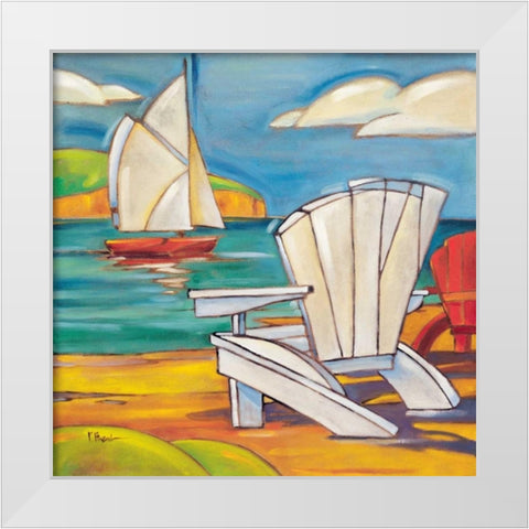 Adirondack Chair White Modern Wood Framed Art Print by Brent, Paul