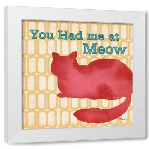 Patterned Pets Cat II White Modern Wood Framed Art Print by Brent, Paul