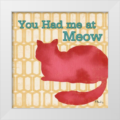 Patterned Pets Cat II White Modern Wood Framed Art Print by Brent, Paul
