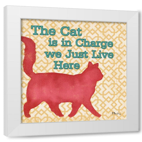 Patterned Pets Cat III White Modern Wood Framed Art Print by Brent, Paul