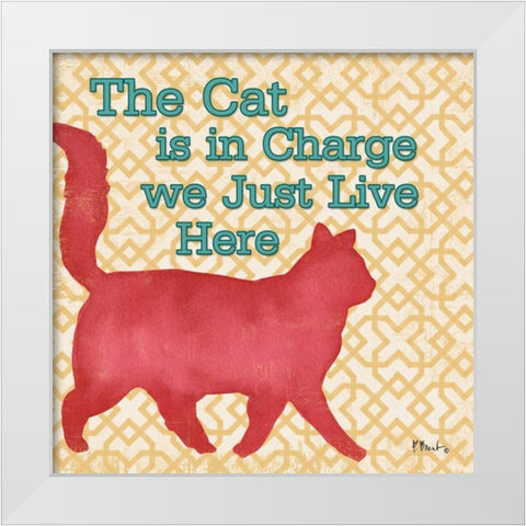 Patterned Pets Cat III White Modern Wood Framed Art Print by Brent, Paul