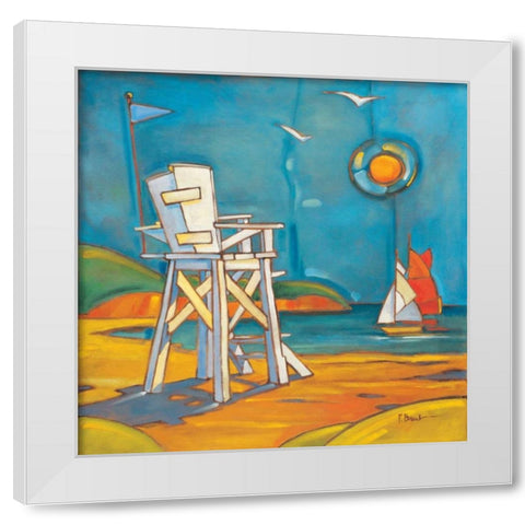 Lifeguard Stand White Modern Wood Framed Art Print by Brent, Paul