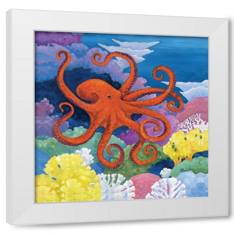 Under the Sea I White Modern Wood Framed Art Print by Brent, Paul