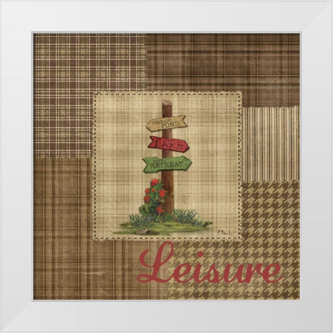 Leisure Lake IV White Modern Wood Framed Art Print by Brent, Paul